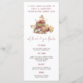 Eat Drinks danken Mouse Friendsgiving Menükarte