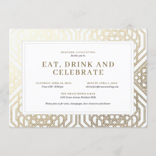 Eat Drinks und Celebrate Business Party Einladung