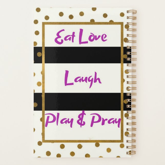 Eat Liebe lachen beten lachen Golddots Planer (Rückseite)