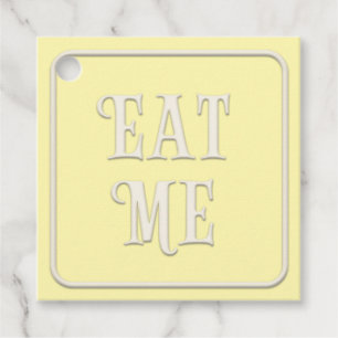 "Eat Me" Viktorianisch Tee Party Blassgelb Platz Geschenkanhänger