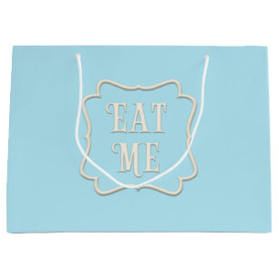 "Eat Me" Wunderland Party Pastel Blue Große Geschenktüte