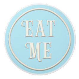 "Eat Me" Wunderland Party Pastel Blue Keramikknauf