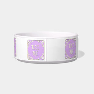 "Eat Me" Wunderland Tee Party Lila Emblem Nahrung Napf