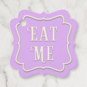 "Eat Me" Wunderland Tee Party Lila Personalisiert Geschenkanhänger