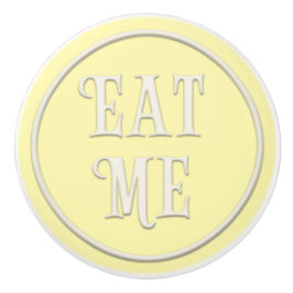 "Eat Me" Wunderland Tee Party Pastel Gelb Keramikknauf
