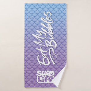 "Eat My Bubbles" Blau/Lila Waage Swim Life Badehandtuch