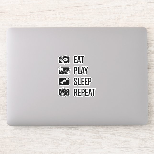 Eat-Play-Sleep-Repeat Jeux Sticker Vinyl (Ordinateur)
