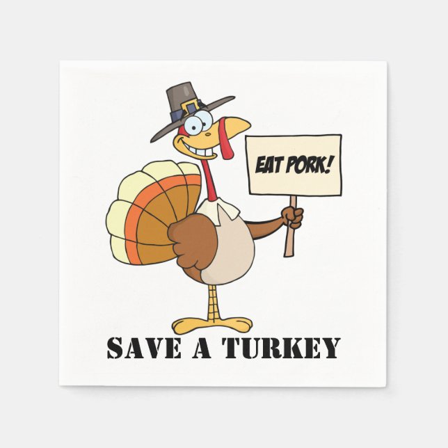 Eat Pork Rette A Türkei Serviette (Vorderseite)