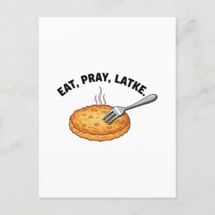 Eat Pray Latke Jewish Hanukkah Latke Lovers Ankündigungspostkarte