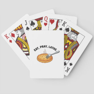 Eat Pray Latke Jewish Hanukkah Latke Lovers Spielkarten
