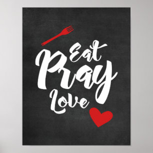 Eat Pray Liebe - Kitchen - Black Poster