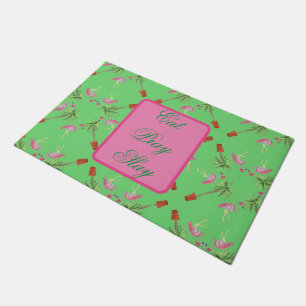 Eat Pray Slay Pink Flamingo Flamingos Palm Fußmatte