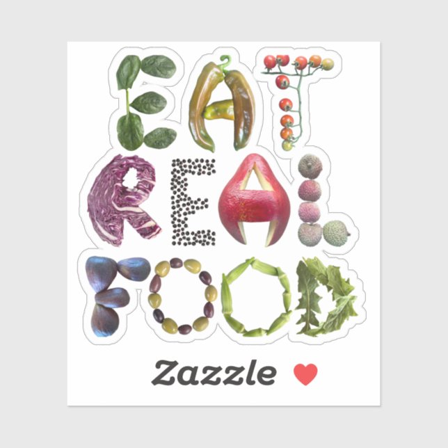 Eat Real Food - Kostenvoranschlag für gesunde Lebe Aufkleber (Blatt)