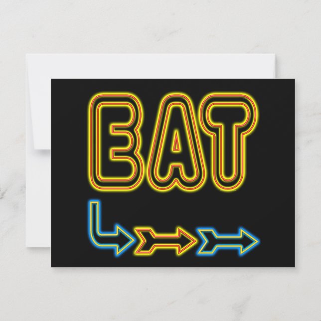 Eat Retro Neon Sign Art (Vorderseite)
