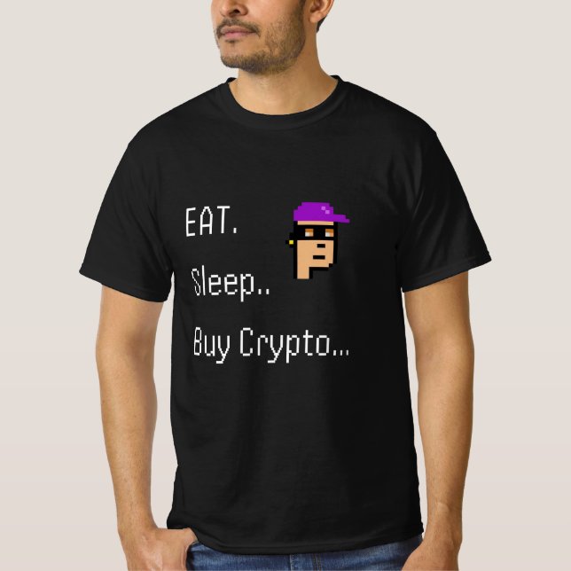 Eat Sleep Acheter Crypto T-shirt | Don d'investiss (Devant)