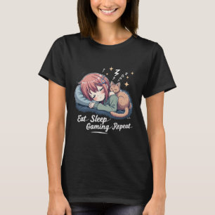 Eat Sleep Anime Gaming Repeat Kawaii Otaku Anime T-Shirt
