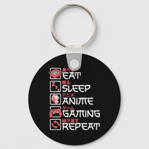 Eat Sleep Anime Gaming Wiederholung Otaku Gamer Ja Schlüsselanhänger