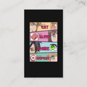 Eat Sleep Anime Lover Otaku Girl Japanisch Ramen Visitenkarte