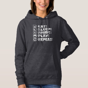 Eat Sleep Anime Play Repeat Otaku Anime Lebensstil Hoodie