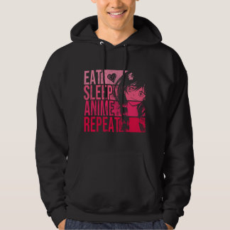 Eat Sleep Anime Repeat - Anime Liebhaber Geschenki Hoodie