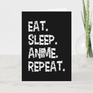 Eat Sleep Anime Repeat  Design für Anime-Fans Karte