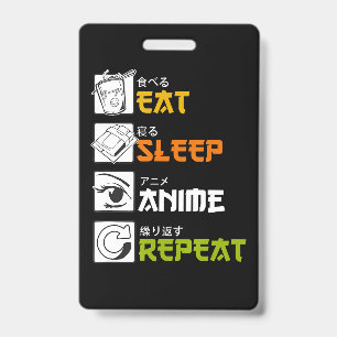 Eat Sleep Anime Repeat Geschenkidee Cosplayer Ausweis