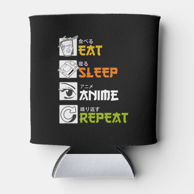 Eat Sleep Anime Repeat Gift Idea Cosplayer Dosenkühler (Vorderseite)