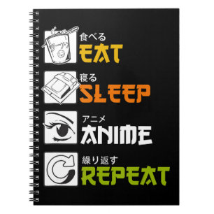 Eat Sleep Anime Repeat Gift Idea Cosplayer Notizblock