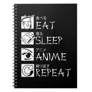 Eat Sleep Anime Repeat Gift Idea Cosplayer Notizblock