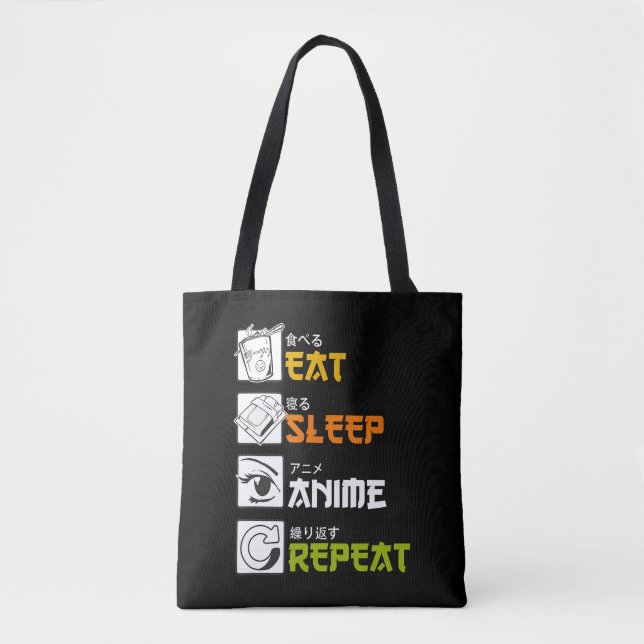 Eat Sleep Anime Repeat Gift Idea Cosplayer Tasche (Vorderseite)