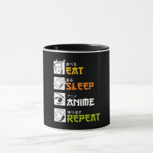 Eat Sleep Anime Repeat Gift Idea Cosplayer Tasse