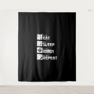 Eat Sleep Anime Wiederholen Geschenkidee Cosplayer Wandteppich