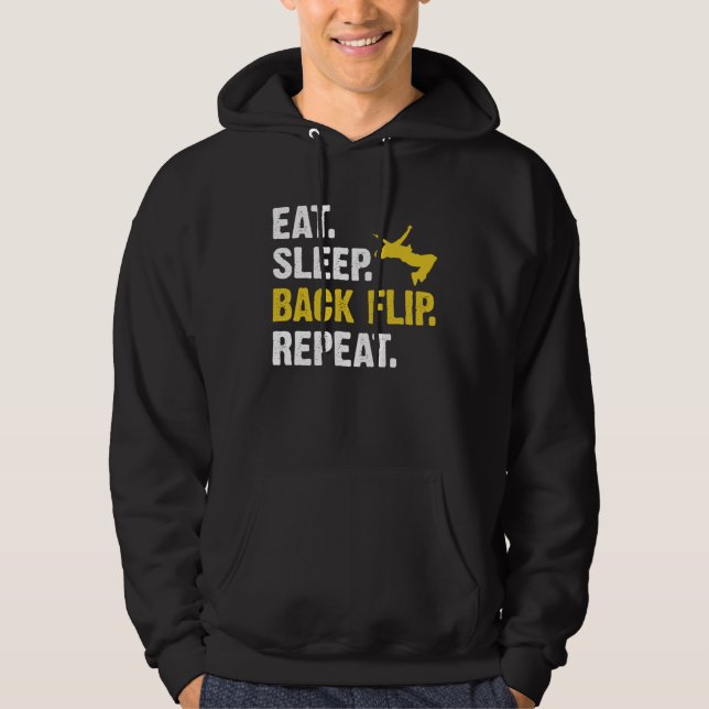Eat Sleep Backflip Repeat  Acrobatic Gymnastics Co Hoodie (Vorderseite)