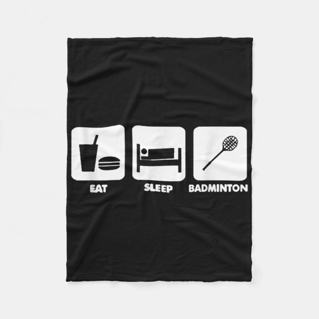 Eat Sleep Badminton Fleecedecke (Vorderseite)