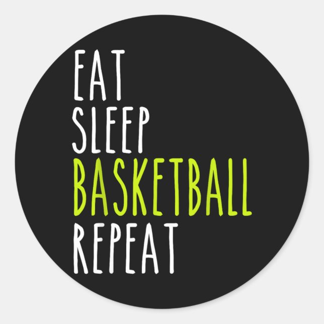 Eat Sleep Basball Repeat Runder Aufkleber (Vorderseite)