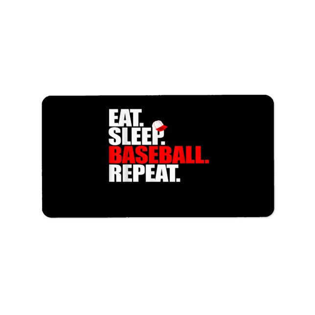Eat Sleep Baseball Repeat Catcher Pitcher Baseball Adressaufkleber (Vorne)