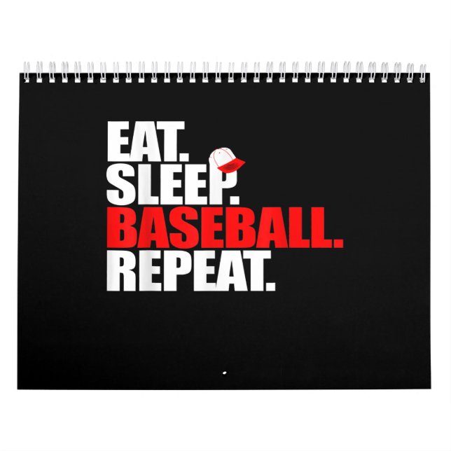 Eat Sleep Baseball Repeat Catcher Pitcher Baseball Kalender (Titelbild)