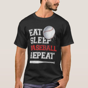 Eat Sleep Baseball Repeat Catcher Pitcher Baseball T-Shirt