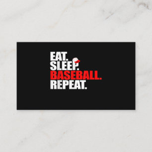 Eat Sleep Baseball Repeat Catcher Pitcher Baseball Visitenkarte