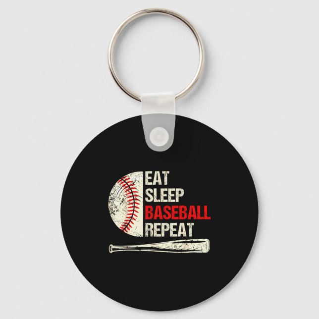 Eat Sleep Baseball Repeat Funny Baseball Player  Schlüsselanhänger (Vorderseite)