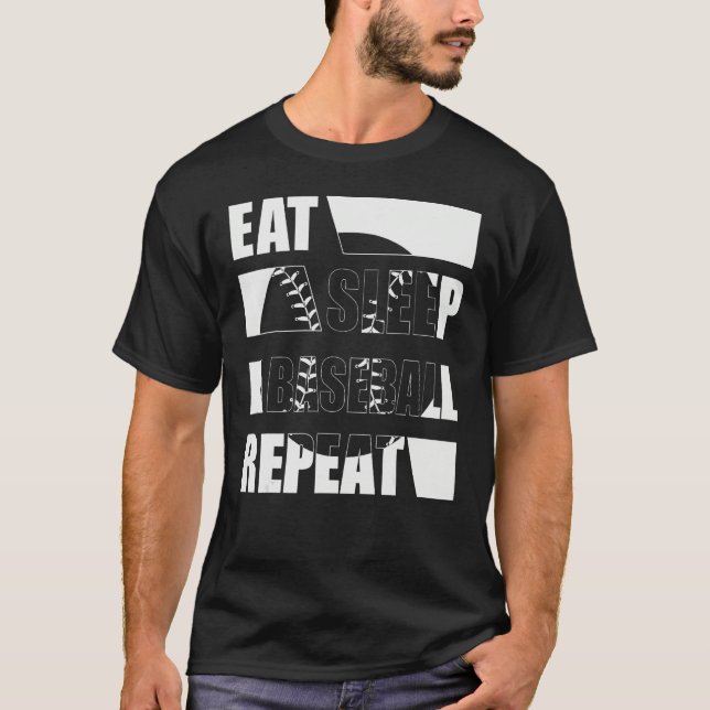Eat Sleep Baseball Repeat gift for softball player T-Shirt (Vorderseite)