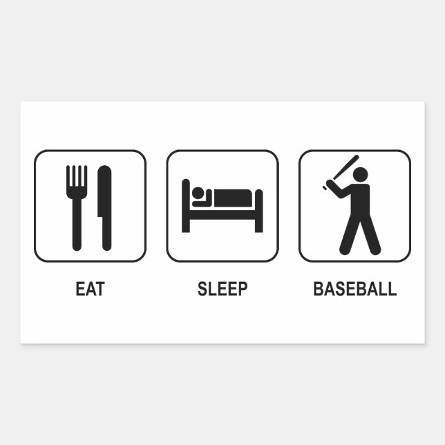 Eat Sleep Baseball Sticker (Vorderseite)