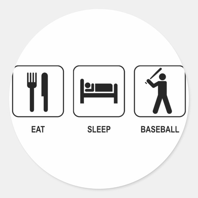 Eat Sleep Baseball Sticker (Vorderseite)
