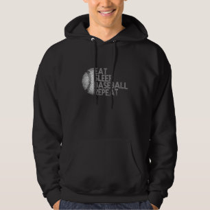 Eat Sleep Baseball Wiederholung Baseball Player Fu Hoodie