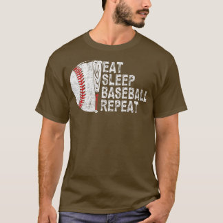 Eat Sleep Baseball Wiederholung Baseball Player Fu T-Shirt