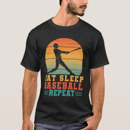 Eat Sleep Baseball Wiederholung Baseball Player Pi T-Shirt