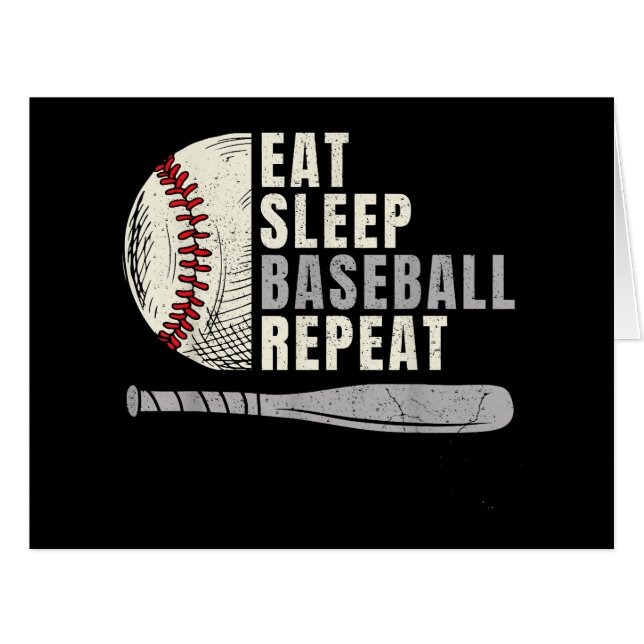 Eat Sleep Baseball Wiederholung Funny Baseball Pla (Vorderseite (Horizontal))