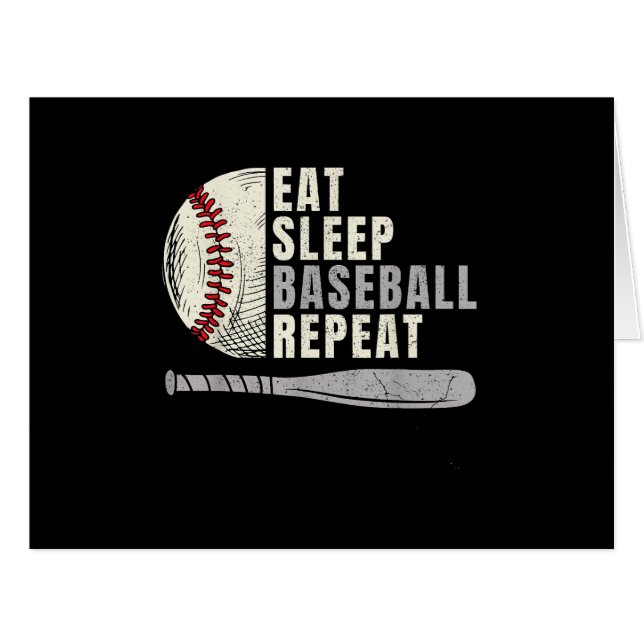 Eat Sleep Baseball Wiederholung Funny Baseball Pla (Vorderseite (Horizontal))