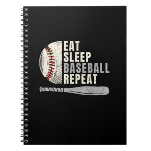 Eat Sleep Baseball Wiederholung Funny Baseball Pla Notizblock