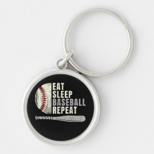 Eat Sleep Baseball Wiederholung Funny Baseball Pla Schlüsselanhänger
